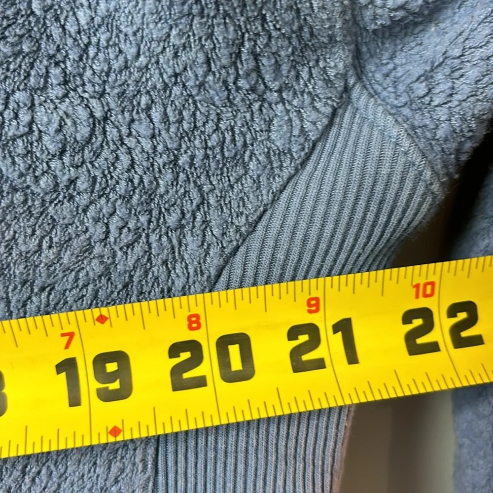 Aerie Cozy Good Vibes Oversized Crewneck Sweatshirt split sides, Blue XS lounge